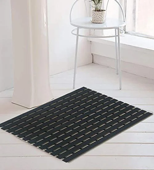 Shower Mat Anti Slip for Shower, Kitchen, Wet Area, Laundry Room Indoor Outdoor, Non Skid (Black, 61cm x 45cm)